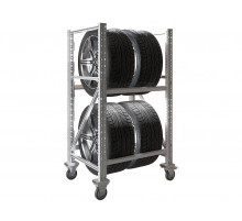 Стеллаж MS Pro 1350/781x606 передвижной для хранения 4 шин 2 яруса